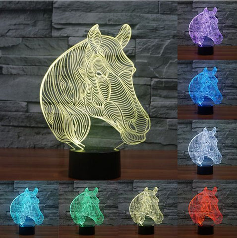 Acrylic 3D Color-Changing Horse Nightlight