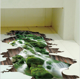 3D Green Waterfall Flow Sticker