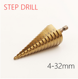 Premium Titanium Step Cone Drill Set, 3Pcs