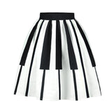 Piano Keys High Waist Pleated Skirt