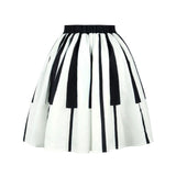 Piano Keys High Waist Pleated Skirt