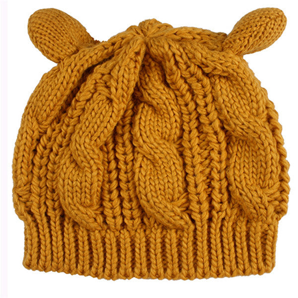 Cat ears knitted beanie – Go Bazaaro
