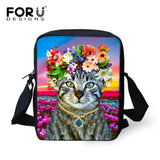 FORUDESIGNS Desinger Women Messenger Bags 3D Animal Printing Shoulder Bag Kawaii Cat Messenger Bags High Crossbosy Bag for Girls