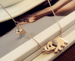 Charming Elephant Family Necklace