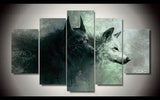 Yin Yang Wolves 5 Piece Canvas